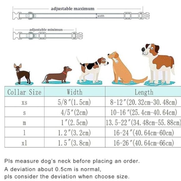 NWT Pink Letter & Heart Pattern Dog Collar and Bow- Medium - Picture 5 of 6